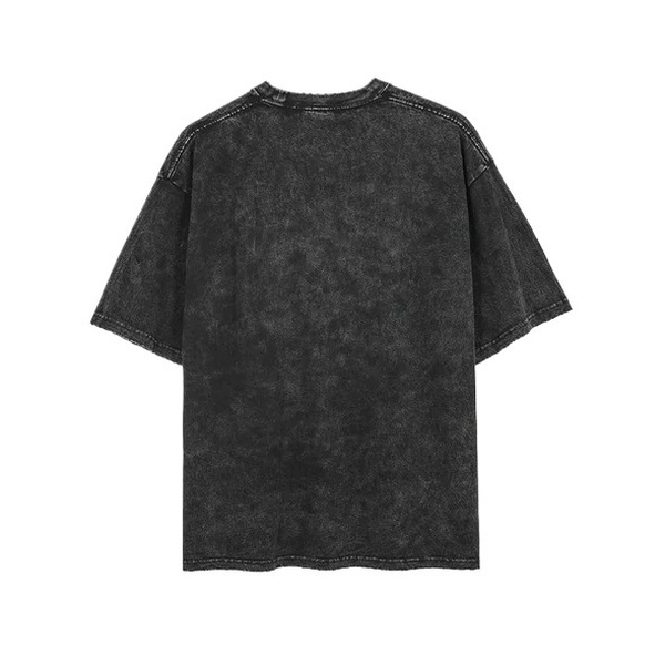 New Washed Vintage Cotton Halloween Print Streetwear Retro T-Shirt Casual Top - CJ4040