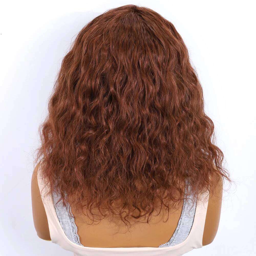 Big Fluffy Brown Mixed Blonde Glueless Wig With Fringe Bangs Honey Curly Bob Wigs Human Hair Side Part Pre Plucked Xiusiyuan2509
