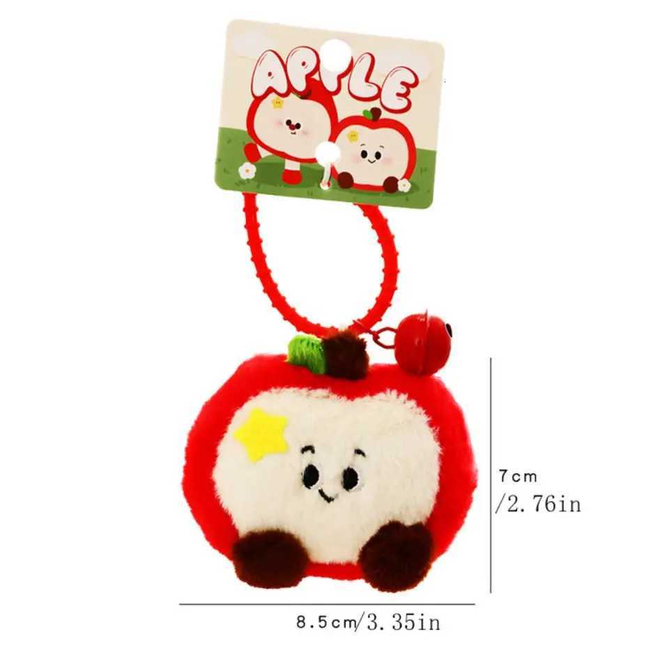 Creative Cartoon Fruit Cartoon Key Chains Plush Red Key Rings Kawaii Cute Bag Pendant GiftsXJ250928