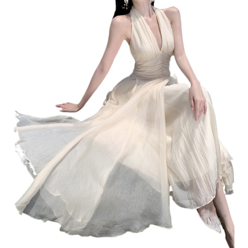 KD50 new summer gentle temperament waist slim long skirt