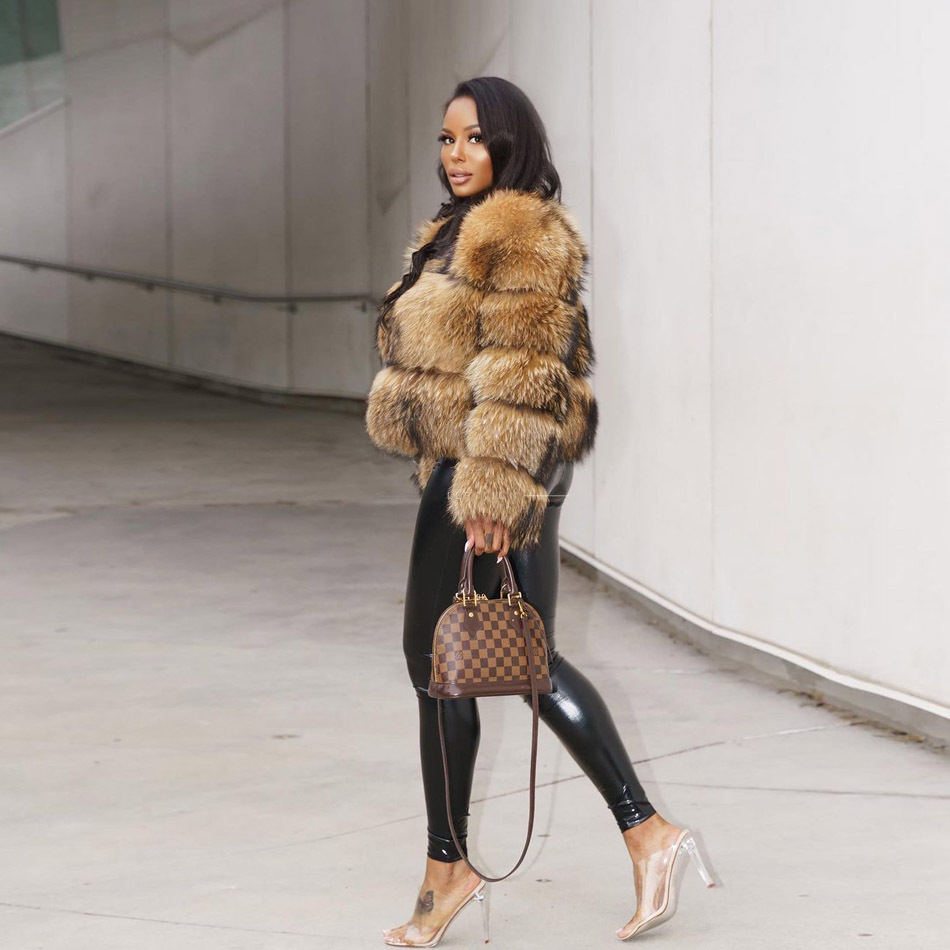 2025 Super Hot Winter Women Luxury Thick Real Raccoon Coat Natural Fox Fur Jacket Plus Size Jackets Female Vestfaux fur coat women