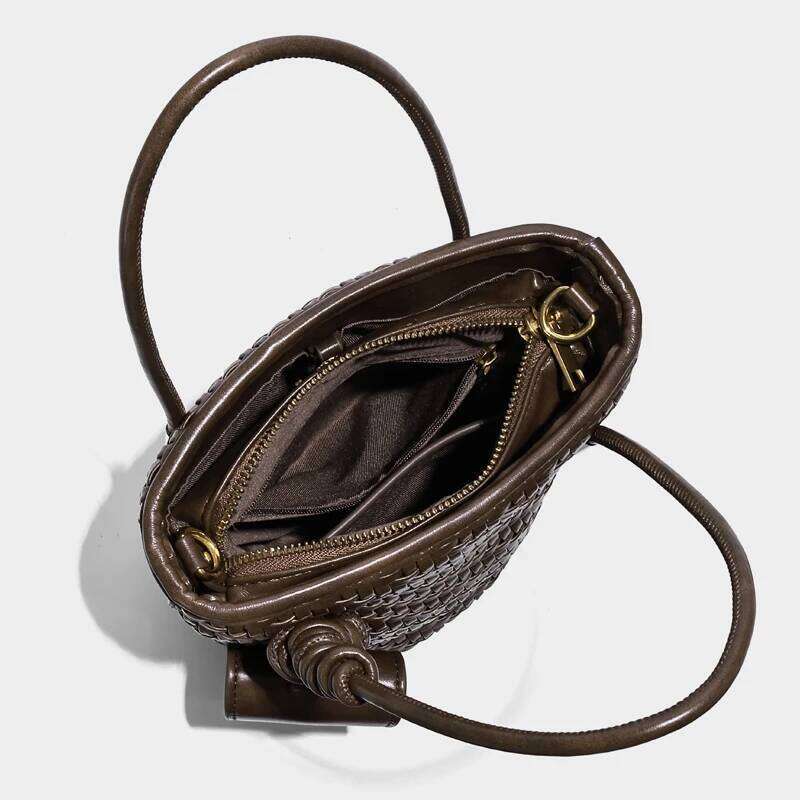 Hand Woven Bucket Bags For Women Designer Handbags Purses 2025 New In PU Woveing With Inner Pocket Glasses Clip Shoulder Suotong0912 250912 Suotong250