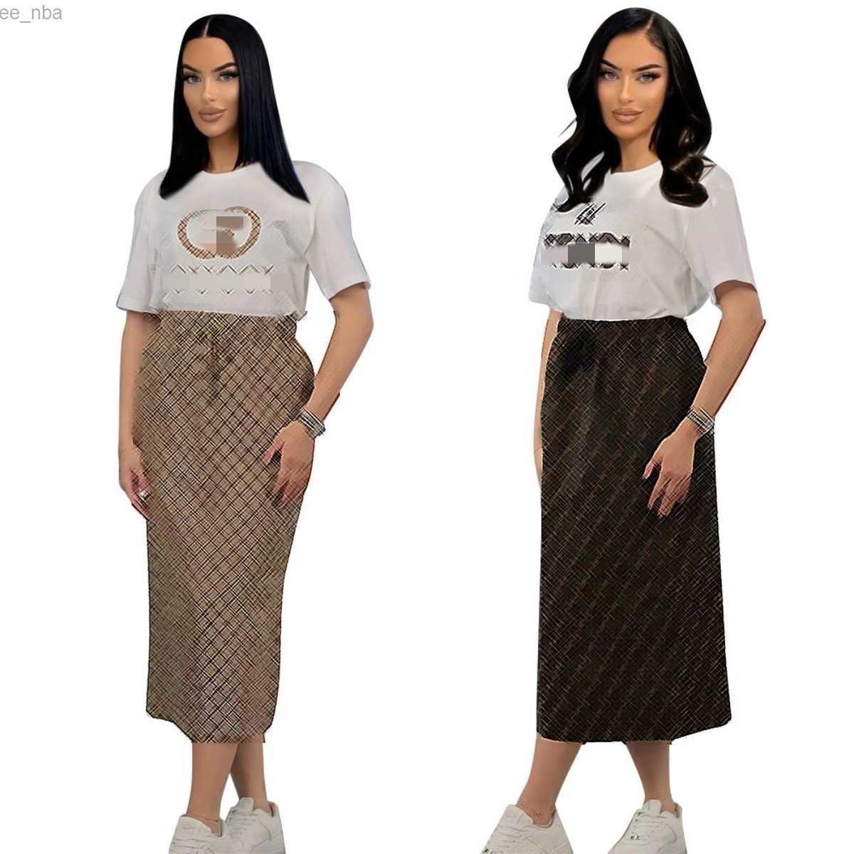 Two Piece Dress Women Casual Tshirt Top and Pencil Skirts Set 2Pc Outfits Free Ship