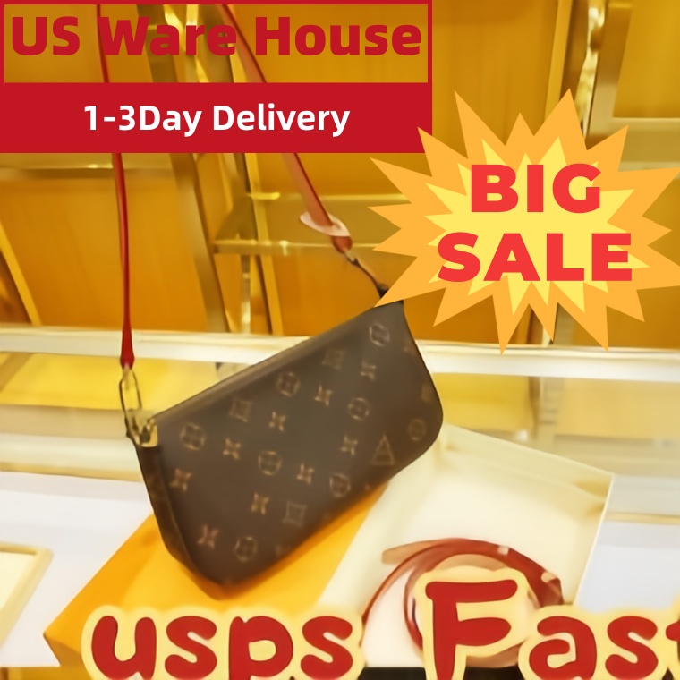 New liv pochette Underarm bags fashion brand designer bag tote bag Genuine leather design chain crossbody package clutch handbag evening bags wallet purse