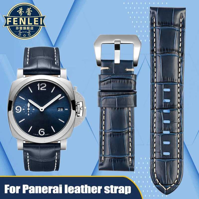 High quality Waterproof Watch band For Panerai PAM688 4411313 Cowhide Leather Mens blue Watch Strap accessories 22MM 24mm 26mm W250928