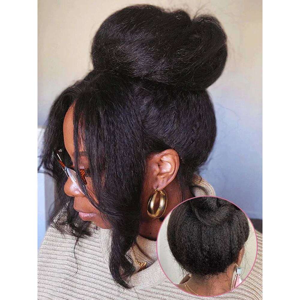 High Density Kinky 360 Front Wigs Human Hair Brazilian 40 Inch Yaki Straight 13X6 HD Lace Frontal Wig Preplucked Xiusiyuan2509