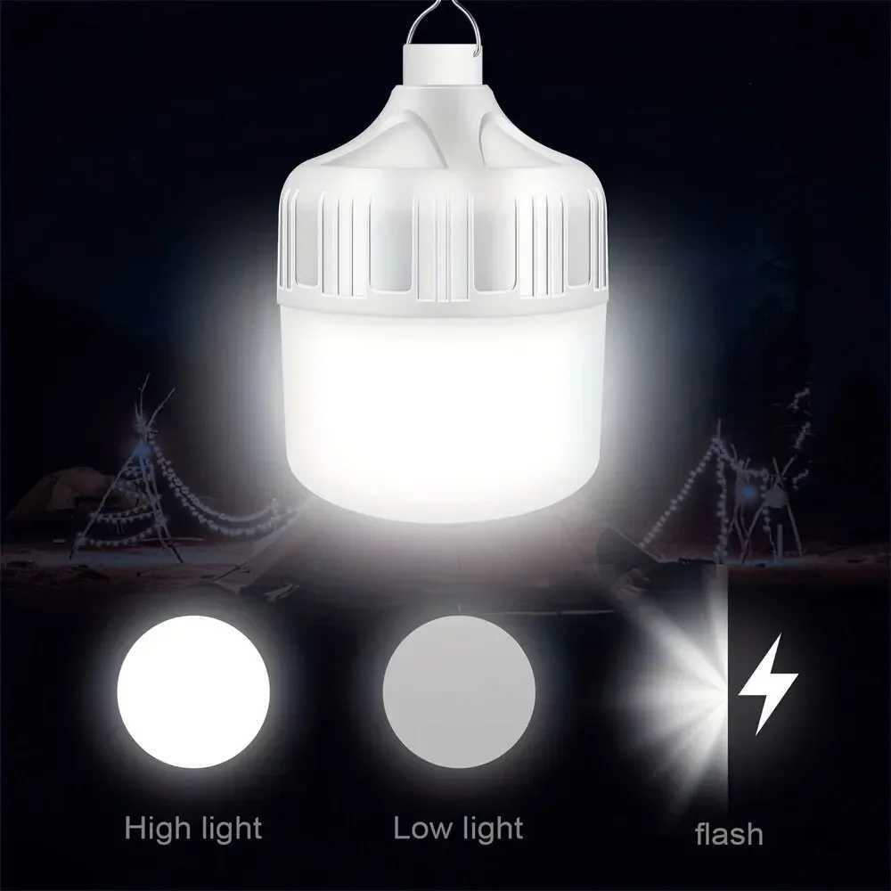 Usb Rechargeable Led Bulb Portable Camping Light Bulb Emergency Lighting Flashlight Lights Outdoor Picnics Hanging Tent Light C250928