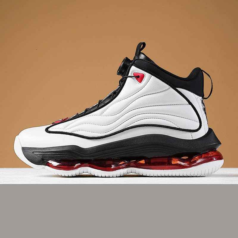 Men's basketball shoes 2025 New Summer wear-resistant, anti-slip, waterproof, rotating buckle full-length air-cushioned youth sports shoes