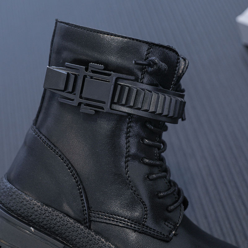 Autumn and winter new children's genuine leather Martin boots, boys' knight single boots, girls' fashionable wool lined short boots, de