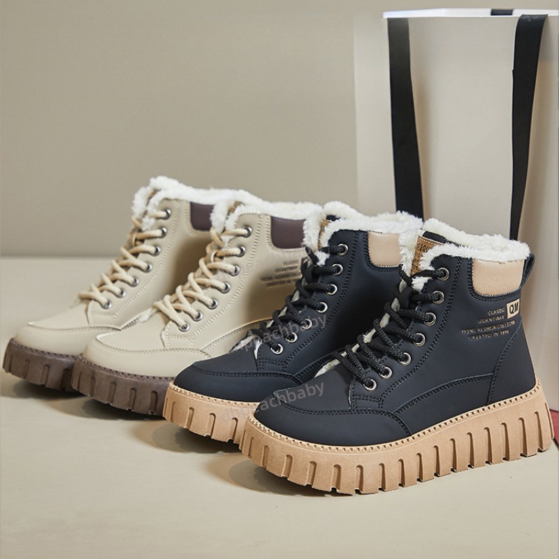 Elegant Ladies' Canvas Velveteen Hi-Tops Cozy Cold Weather Footwear slip shoe Casual versatile snow boot Fashion ladies cotton shoes Botas mujer