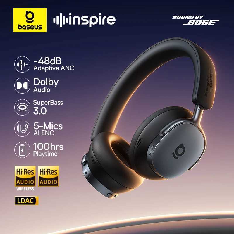 Baseus Inspire XH1 Sound by Bose ANC Wireless Headphone Bluetooth 61 48dB Adaptive Noise Cancellation Headset HiRes LDAC 100Hr Z250926