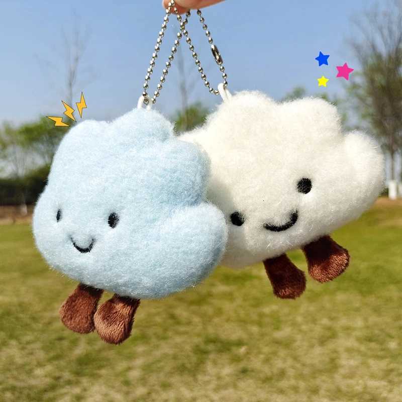 Cartoon Anime Cloud Keychain Kawaii Cloud Marshmallows Keychains Shoulder Bag Backpack Pendant Plush Toys Mini Girl Kid GiftsXJ250928