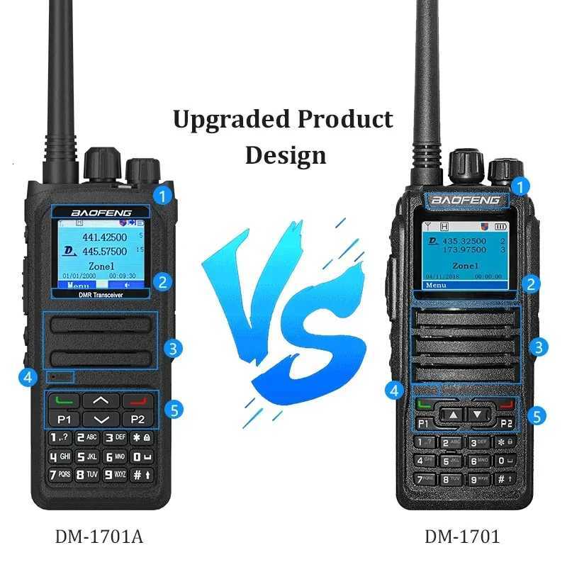 Baofeng Walkie Talkie DM1701A DMR Dual Mode Analog and Digital Radio Tier 12 DualTime Slot DM1701 Ham DualBand DM1801 DM5RXJ250928