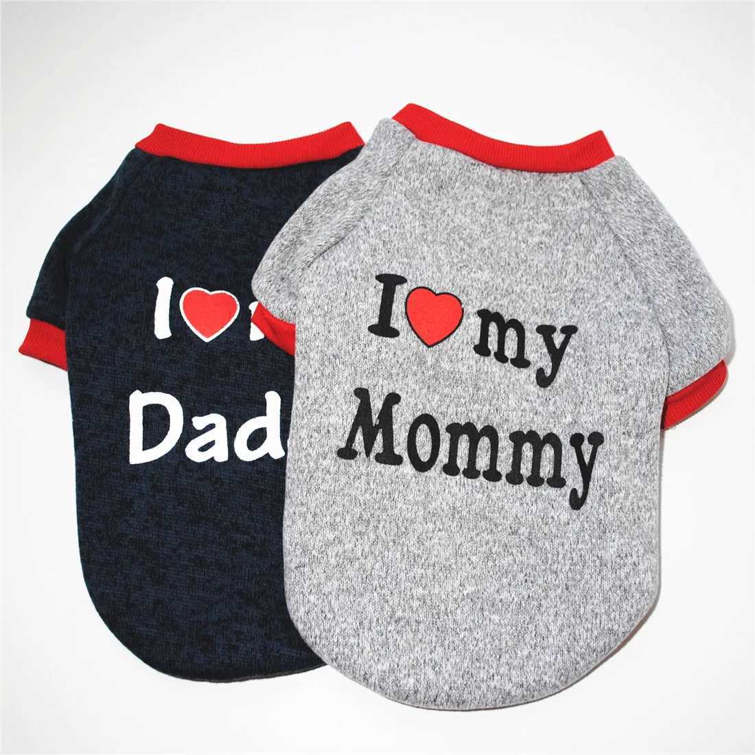 Small Dog Clothes Cute Puppy Cat Clothing Cotton Tshirt Chihuahua Pug Clothes Vest Spring Autumn Pet Costume I Love Daddy Mommy X250928