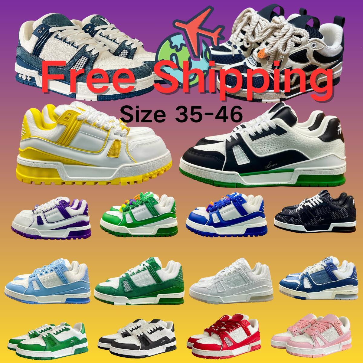 Skate designer monogram printed sneakers mens trainers sneaker casual runner outdoor leather flower skates tennis women men shoes size 35-46