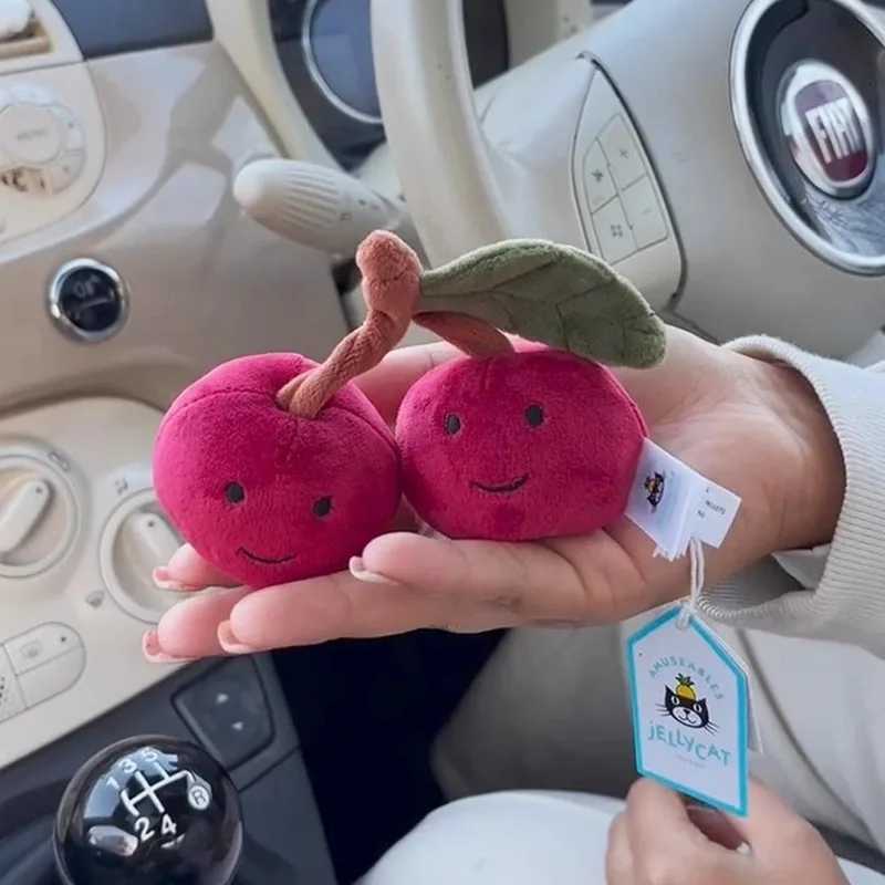 Cute Cartoon Funny Cherry Plush Stuffed Toy Keychain Pendant Backpack Hanging Keyring Ornament Bag Decor Accessories GiftXJ250928