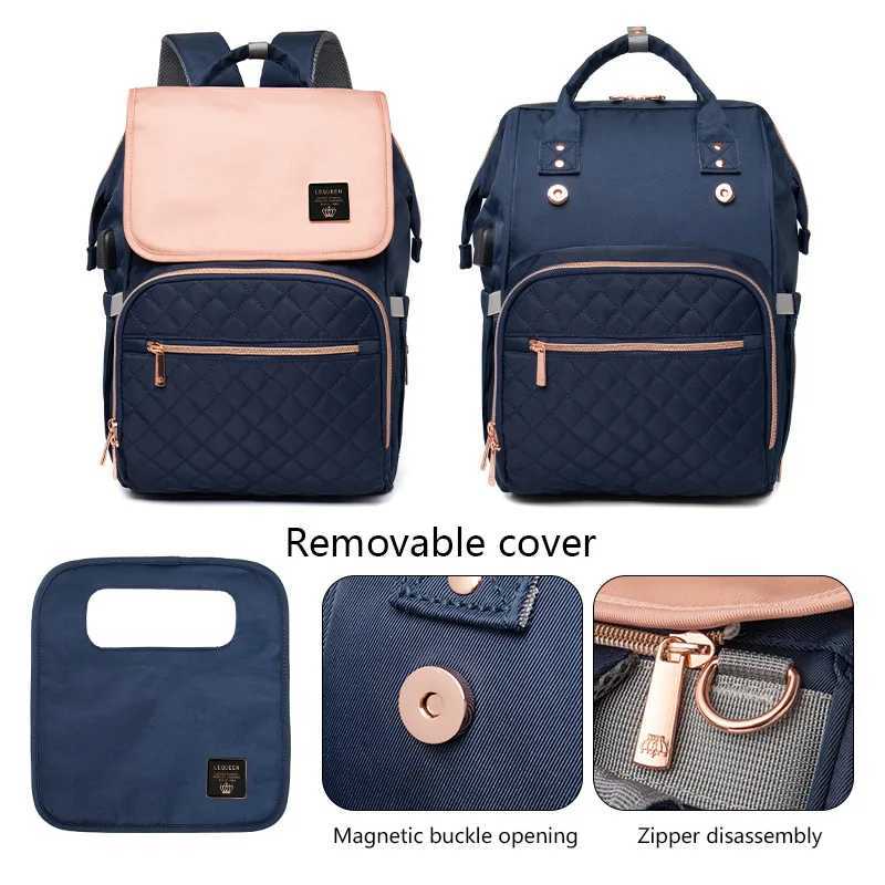 LEQUEEN Multifunction Diaper Bags Large Capaci Baby Bags for Baby Care Changing Bags for Mom Outdoor Materni Backpack BlackXJ250928