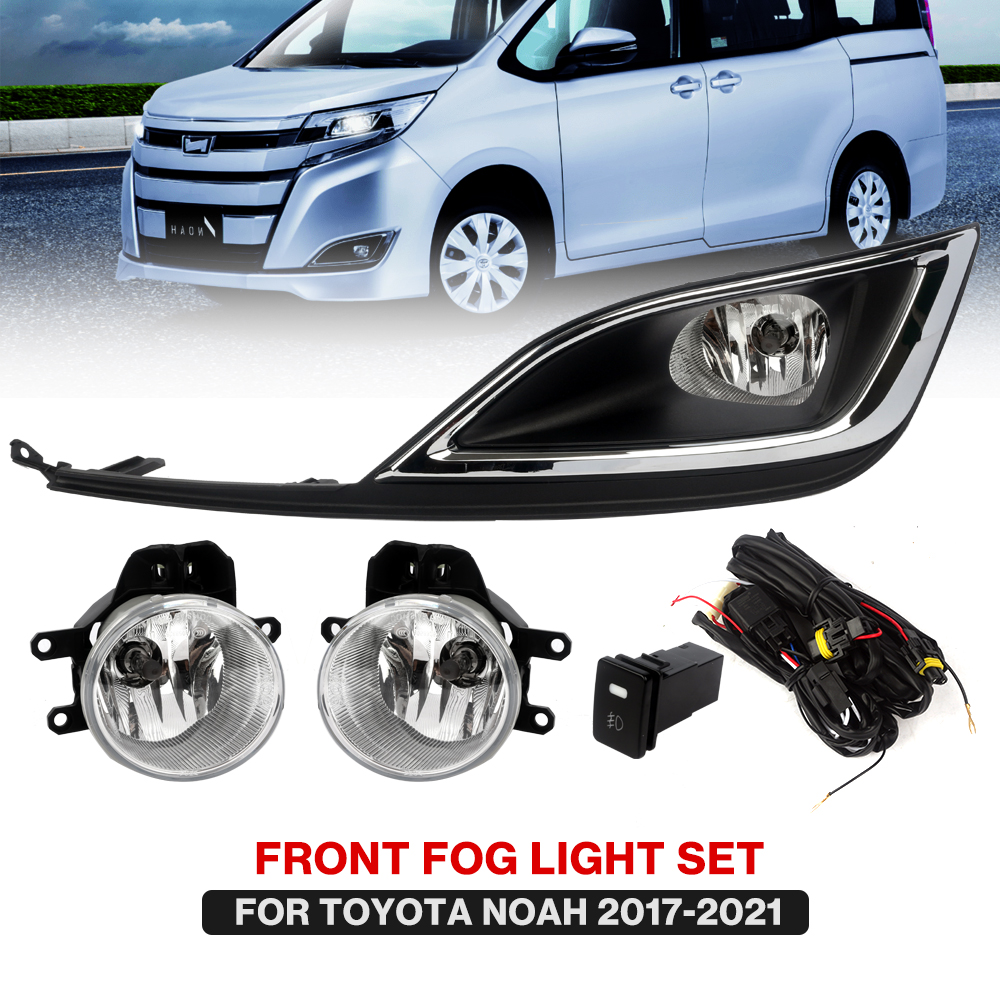 Front Bumper Fog Lamp Upgrade Kit FOR TOYOTA NOAH 2017 2018 2019 2020 2021 Version Additional Foglight Set Switch + Wiring
