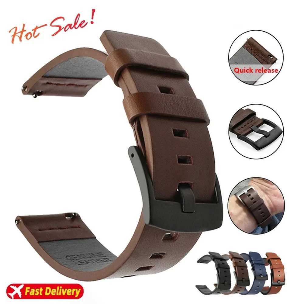 20mm 22mm Watch band Quick release Leather Strap for Samsung Galaxy Watch 3 Active2 40 44mm huawei watch gt 2 WatchBand 18 24mm W250928