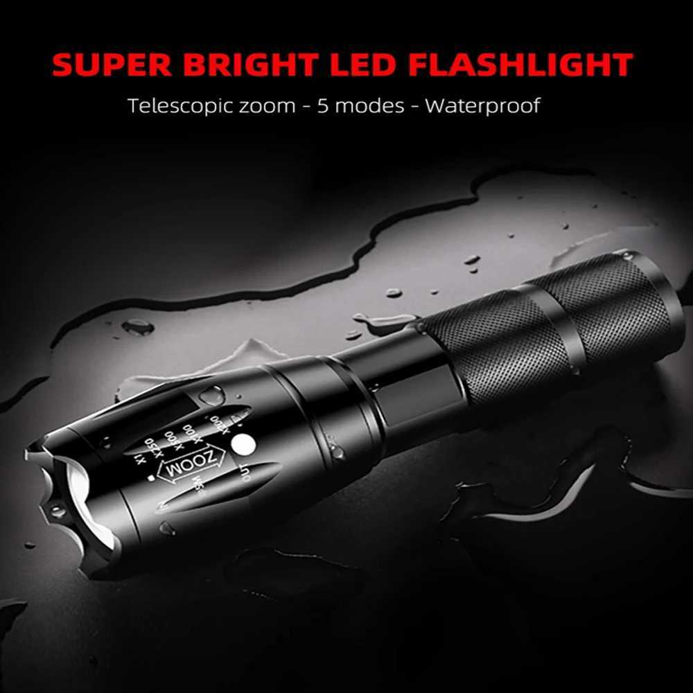 High Power handheld Led Flashlights Portable Outdoor Camping 5 Lighting Modes Aluminum Alloy Zoomable Light Waterproof Torch D250928
