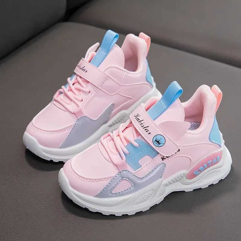 Kids Spring Sneakers Girls School Casual Outdoor Breathable Running Light Soft Tenis Pink Nonslip Children Shoes H260305