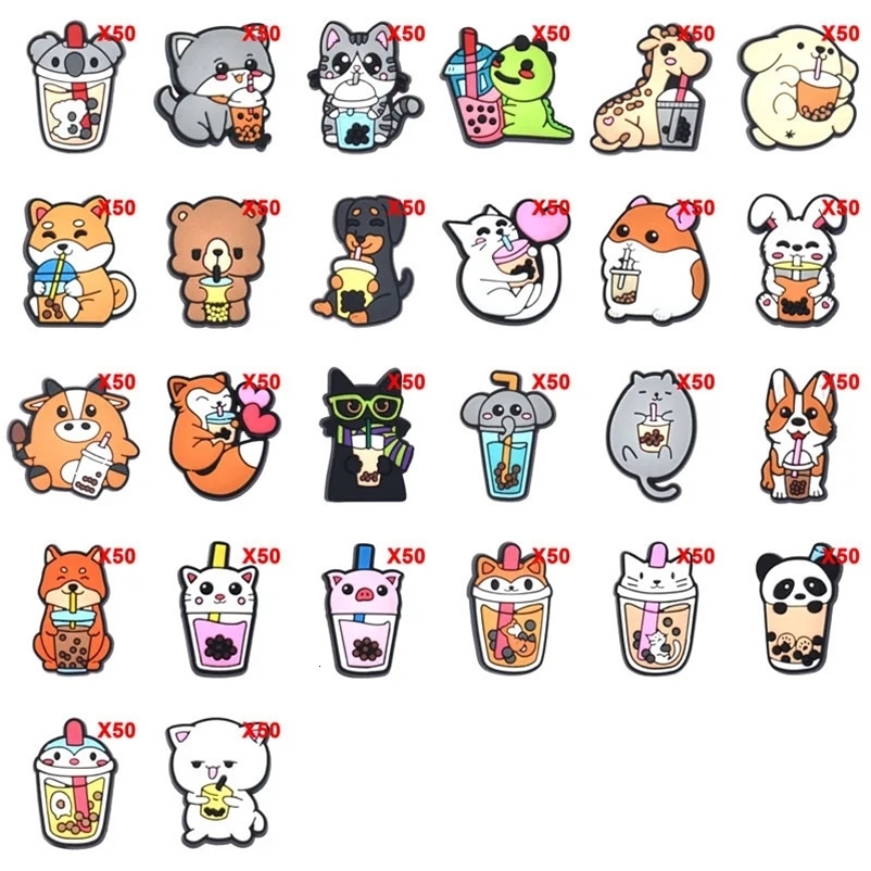 Charm Shoes Accessories Animal Milk Tea Decoration Jeans Womens Sandals Button Childrens Favorite Mens Badge 240704bj