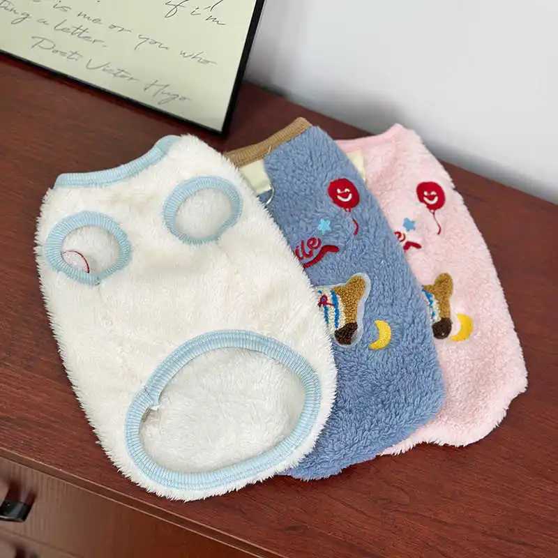 DoubleSided Fleece Dog Clothes FallWinter Collection Teddy Vest Thickened Small Dog Hoodie Pet Dachshund Embroidered Pullover X250928
