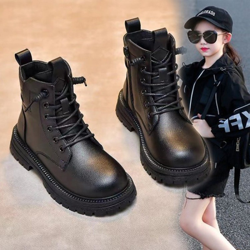 Spring and Autumn New Boys and Girls Martin Boots Children's Versatile Black Short Boots Fashion Children's Fashion Show Trendy Boots Design