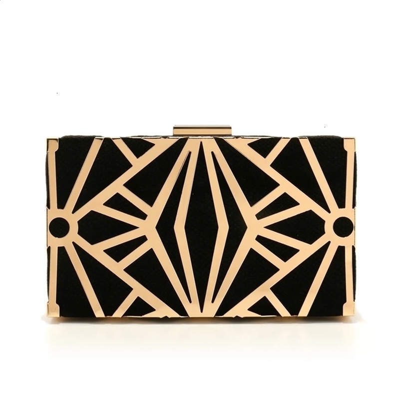 Fashion Women Clutch Bags Hollow Out Elegant Metal Chain Evening Flap Style Lady Wedding Bridal Handbags For Party Prom Din 240813ZYl