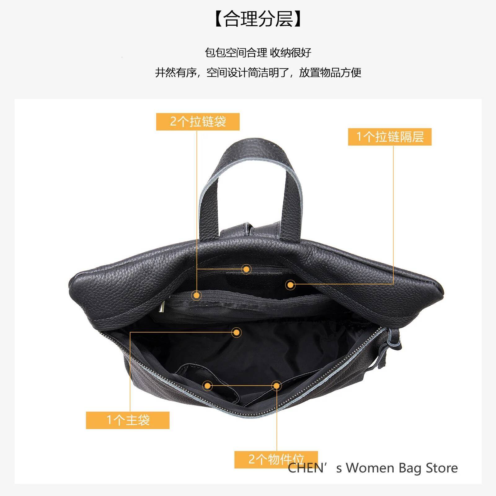 New Fashion Genuine Leather Women Large Capacity Women's Korean Version Casual Simple Versatile Backpack high-quality