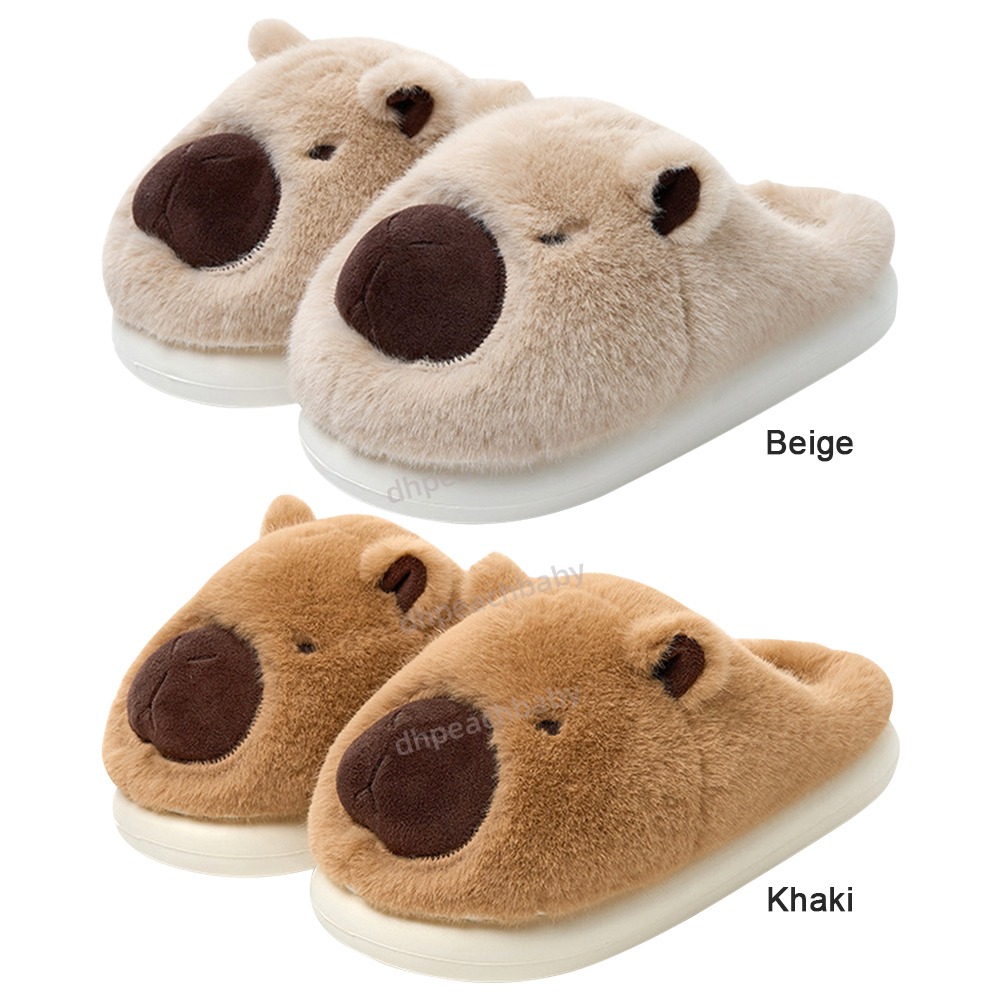 Comfort-Fit Furry Capybaras Themed Cuddle Socks Durable Textured Traction Soles Ideal For Inside Relaxation