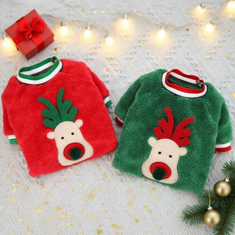 Dog Christmas Clothes Winter Warm Pet Clothes for Small Medium Dogs Elk Santa Claus Dog Cats Coat Hoodies Christmas Dogs Costume X250928