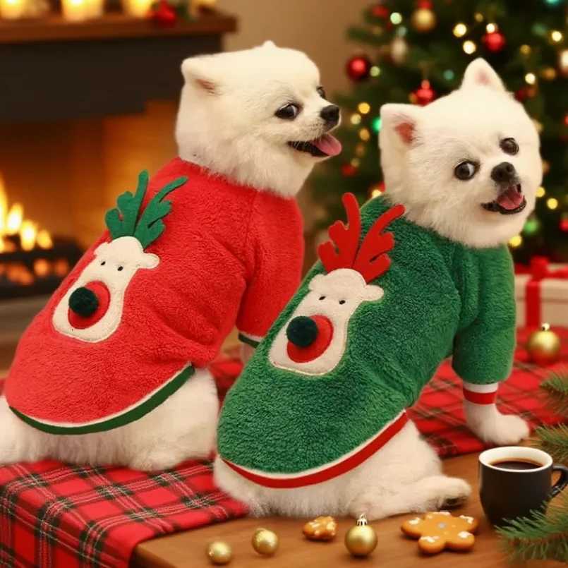 Dog Christmas Clothes Winter Warm Pet Clothes for Small Medium Dogs Elk Santa Claus Dog Cats Coat Hoodies Christmas Dogs Costume X250928