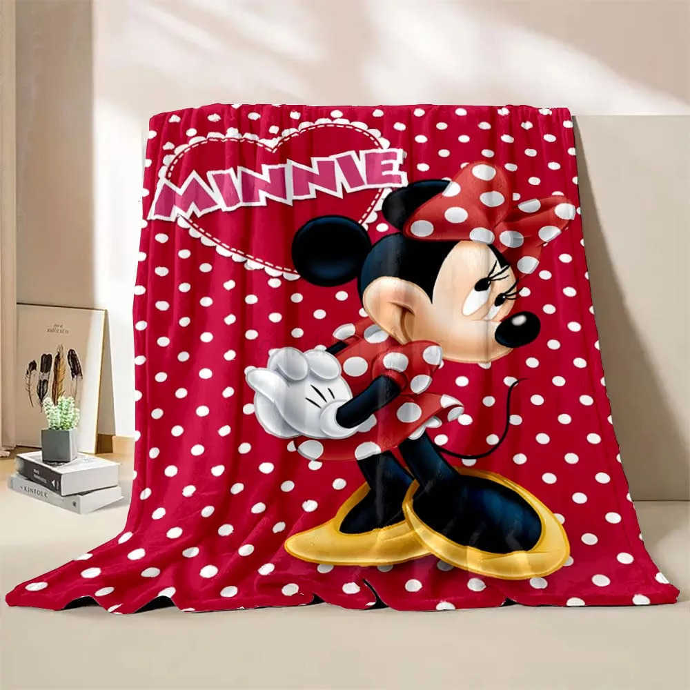 Disney Cute Cartoon Design Minnie Mouse Patterned Kids & Adults' Snuggly Cozy Blanket Pillowcase Set H251119