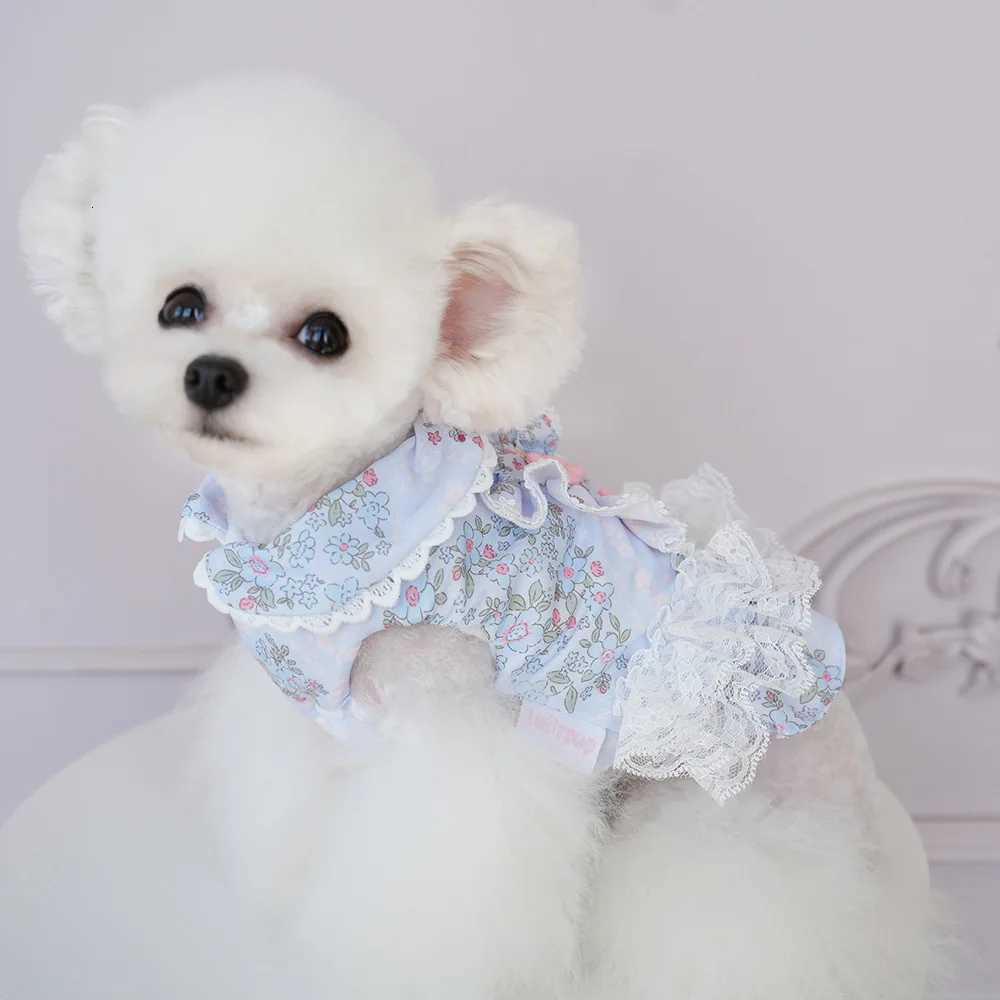 Pet AutumnWinter Floral Dress Plush Lace Cute Pet Coat Cat Teddy Schnauzer Coat Dog Dresses for Small Dogs Puppy X250928