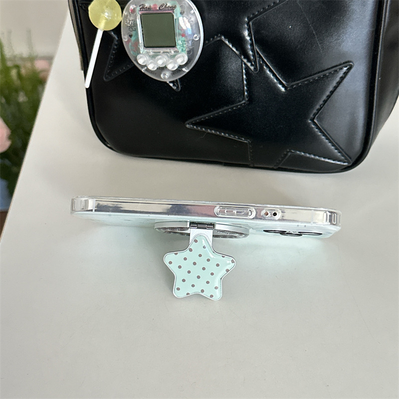 Ins Mint Green Star Double Layer Iphone 17promax Phone Case Compatible With Apple 16pro Magnetic Stand 15pr