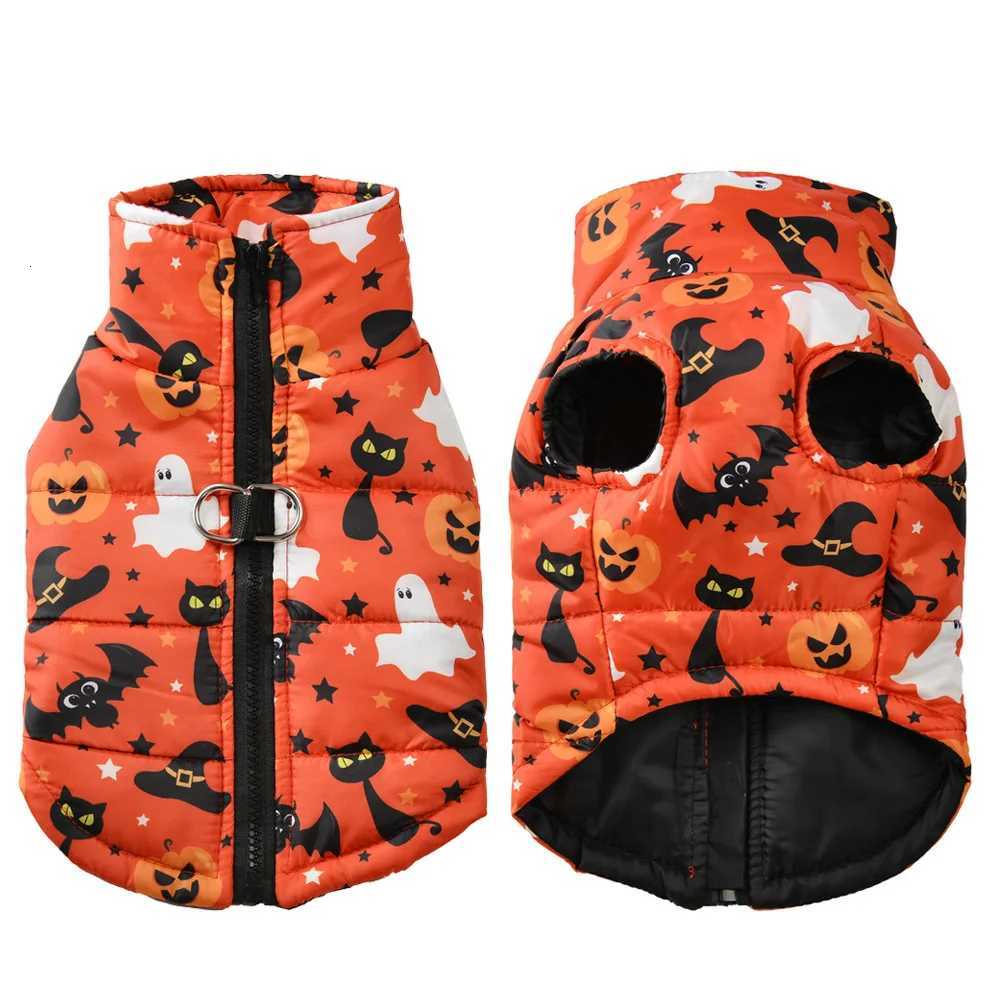 Halloween Pet Dog Clothes For Small Medium Dogs Cats Funny Print Puppy Coat Winter Warm Fleece Clothing French Bulldog Costume X250928