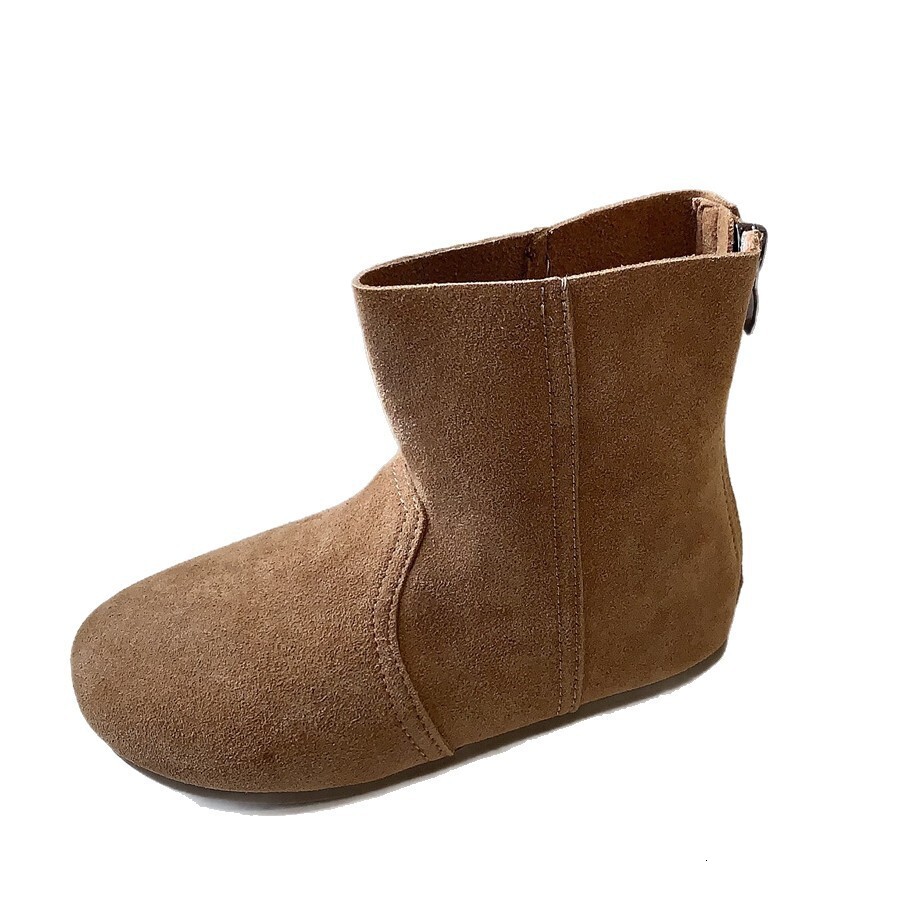 Autumn and winter new Korean suede leather children's shoes, men's and women's Martin boots, fashionable short boots, trendy snow boots