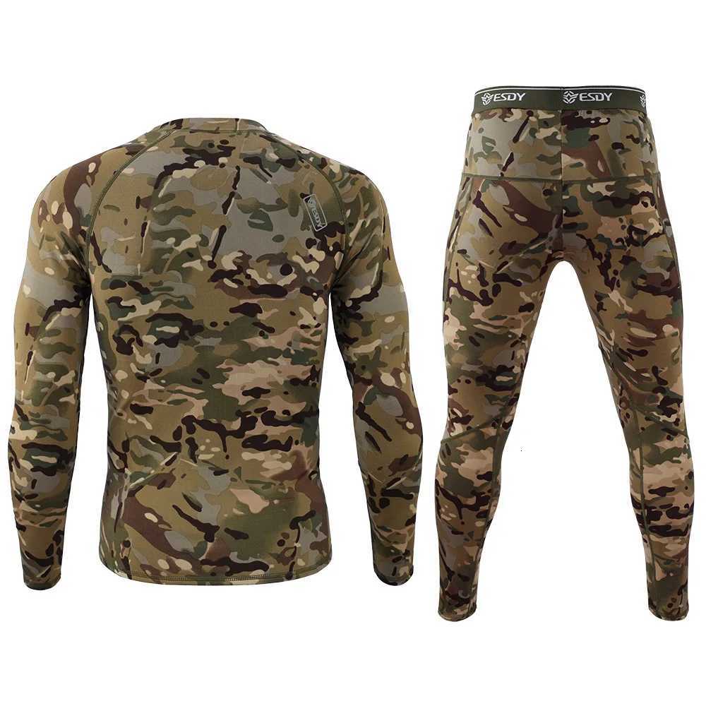ESDY Underwear UniformTops Men Home Outwear Sets TacticalCamouflage Long Sleeve Shirts Pants Training Thermal Underwear Suit W250928