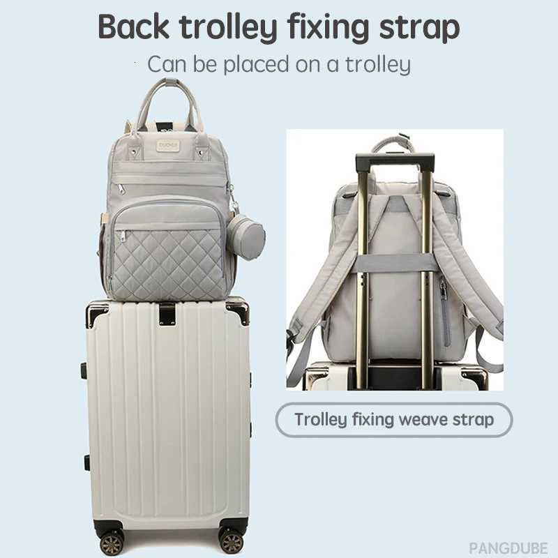 PANGDUBE Mom Dad Backpack with Changing Pads Pacifier Bag Hooks for Stroller Materni Mom Bag for Baby Accessories Diaper BagXJ250928