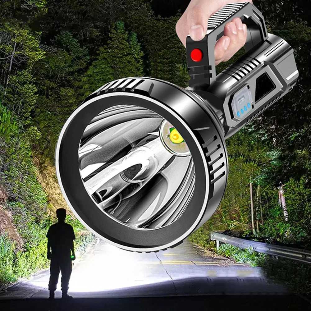 3 Modes LED Flashlight Portable Handheld Spotlight USB Rechargeable Life Waterproof for Camping Hiking Fishing Emergency C250928