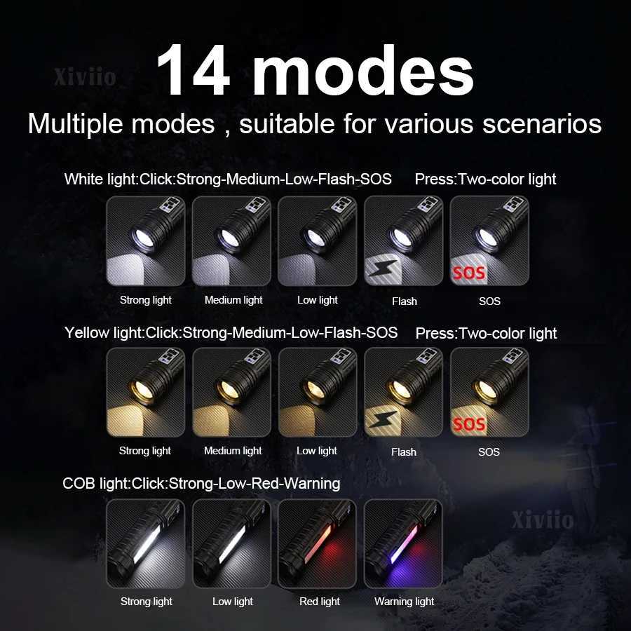 100000000LM Most Powerful LED Flashlight Rechargeable Typec Flashlight Long Shot 3000M Tactical Torch Light For Fishing Hunting D250928