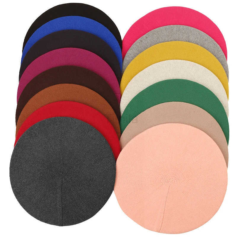 Geebro Womens Cashmere French Beret Hat Causal Plain Knit Wool Soft Berets for Ladies Knitted Artist Beret Cap Hats U250928