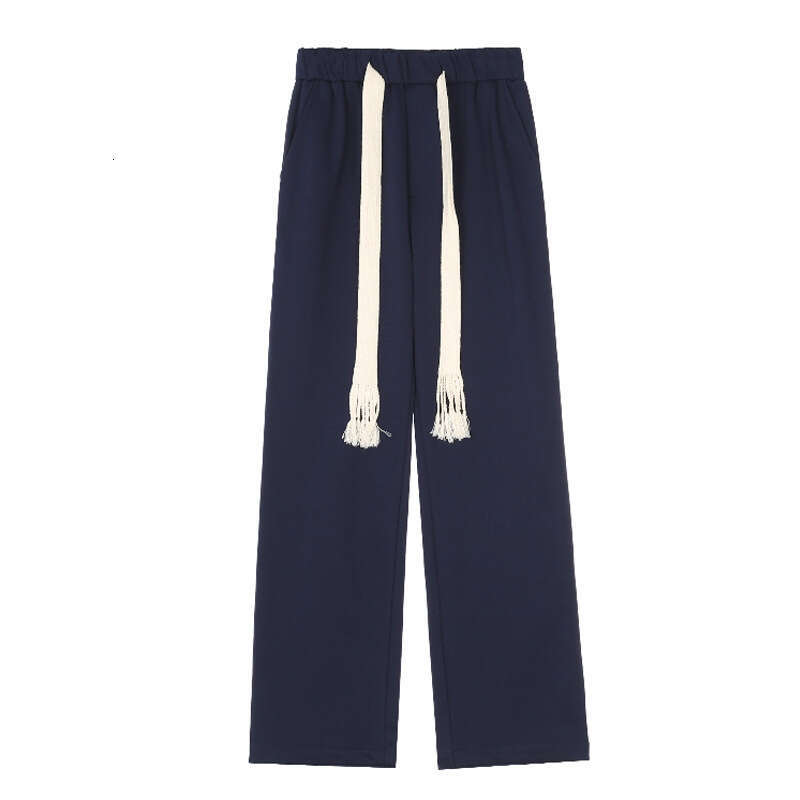 Drawstring Noodle Casual Pants Men, Trendy Ins Style, Versatile Straight-Leg Wide-Leg Pants, Loose Floor-Length Trousers For Men B5