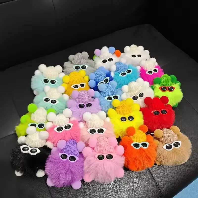 Mini Rex Rabbit Fluffy Key Chains Pom Pon Trinket Hanging Decoration Plush Animal Doll Bag Pendant Auto Keyring Lovely PresentsXJ250928