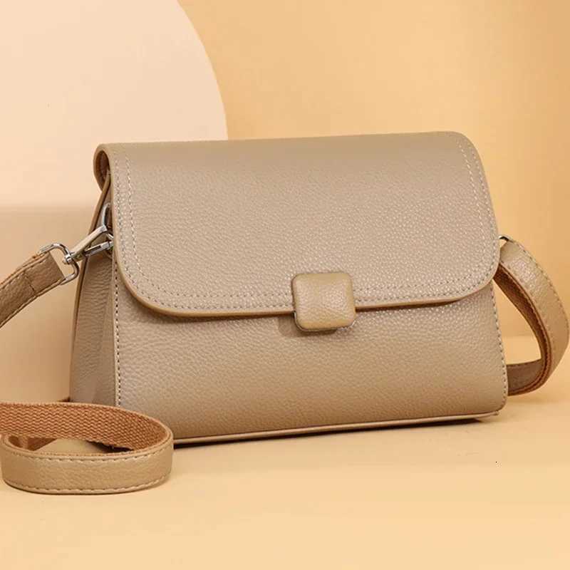 Luxury Solid color Cow Leather Handbag Female Messenger Tote Sac High Quality Genuine Leather Women Crossbody Shoulder Bags Z250928
