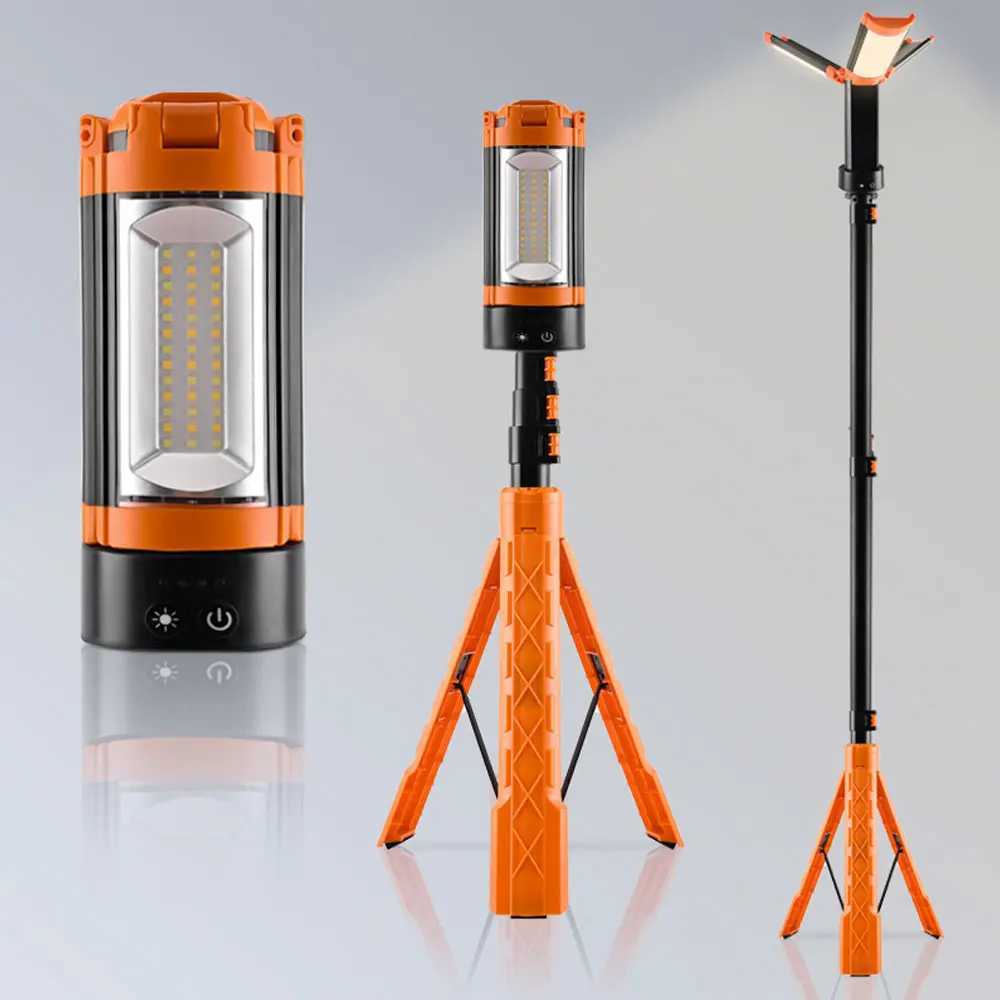 9000mAh Rechargeable Outdoor Hiking Fishing Tent Lamp Super Bright Magnetic Rotatable Telescopic LED RV Camping Lantern C250928