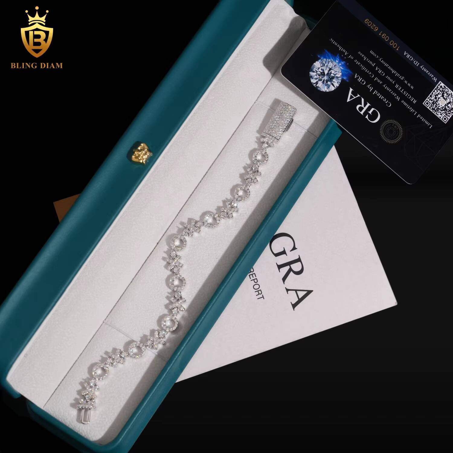 79mm Sterling Silver 925 Pass Diamond Tester Hip Hop Jewelry VVS Moissanite Cuban Link Chain Bracelet