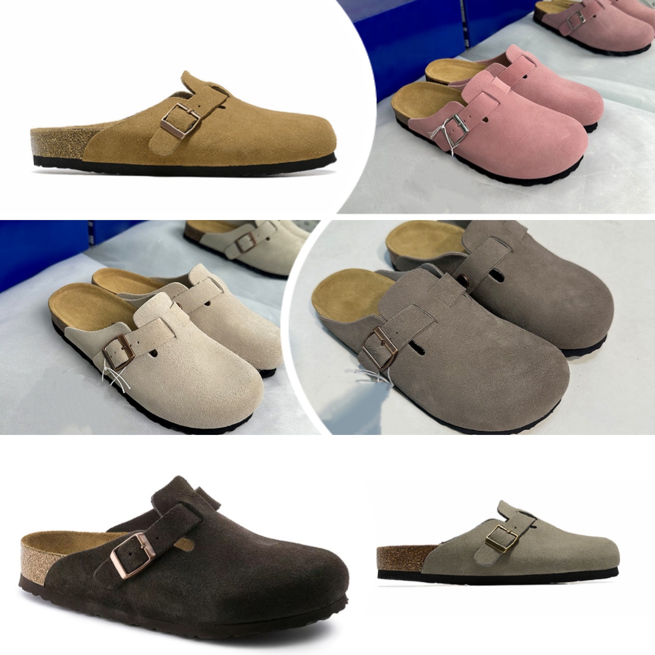 Designer slides Sandals Womens slippers Cork clogs Sandals Genuine Leather for women Beach sandals Mens casual Slippers Clogs designer shoes