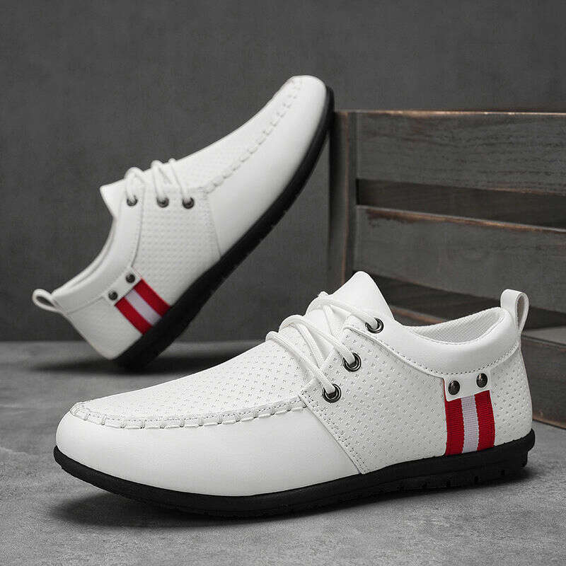 Beijiang Wolf Casual Leather for Men 2025 New Korean Trendy British Style Loafers Men's Large Size White Shoes